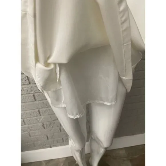 Zara Women's White Sleeveless Faux Pearl Beaded Detail A-Line Mini Dress Size M - Picture 9 of 10